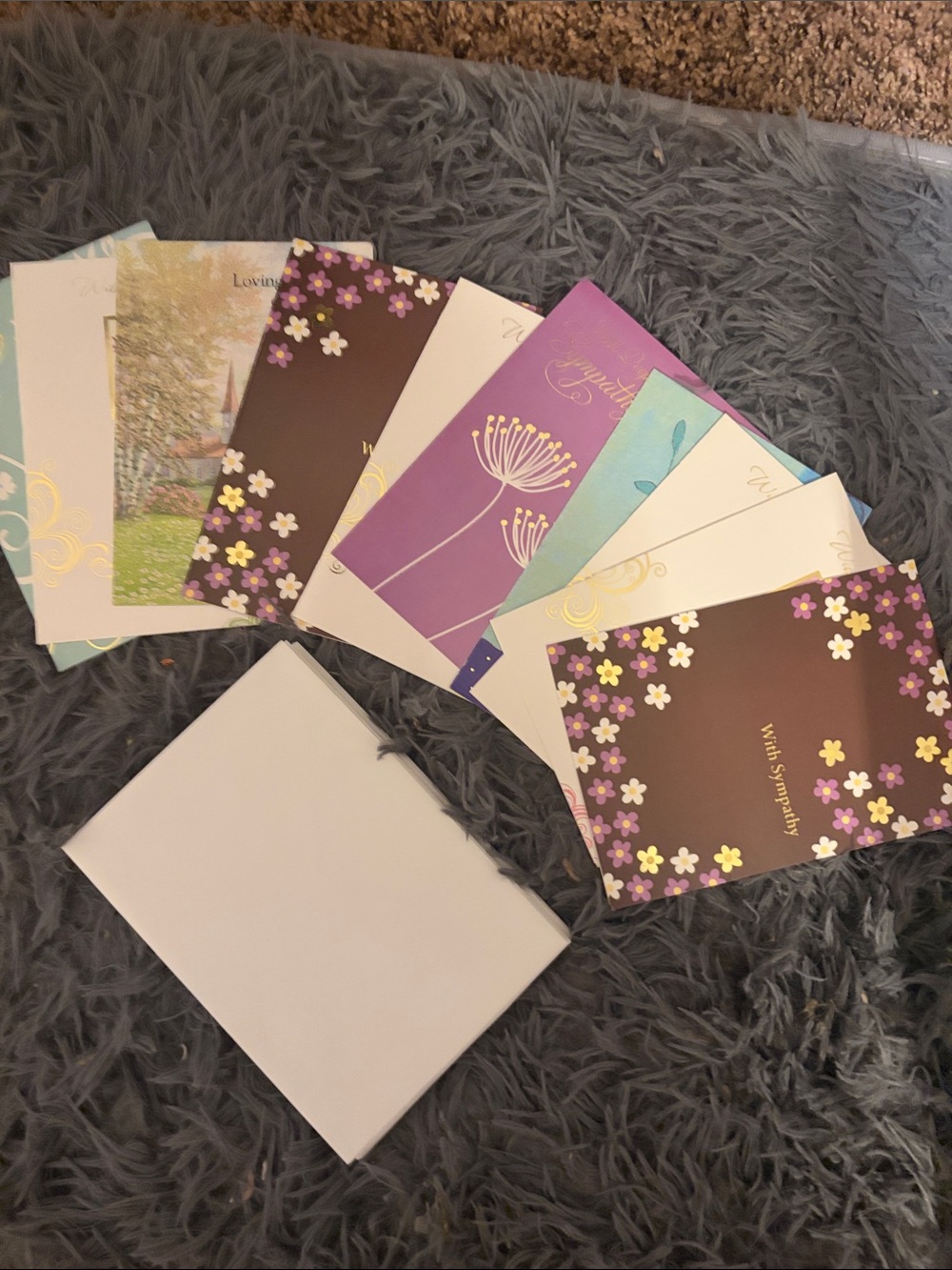 Sympathy Greeting Card Set - assorted designs and religious included..10 cards